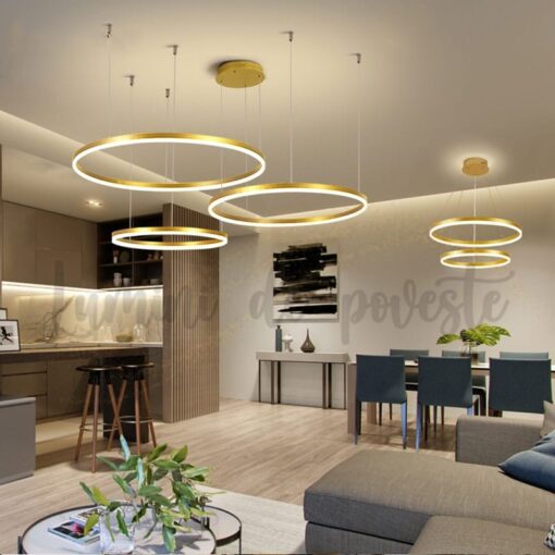 Candelabru LED 208W Minimalist Gold 40+60+80