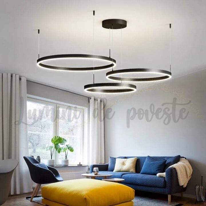 Candelabru LED 208W Minimalist Black 40+60+80