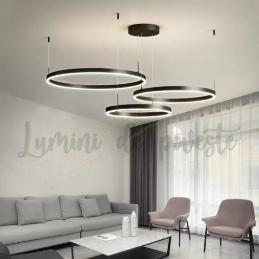 Candelabru LED 208W Minimalist Black 40+60+80