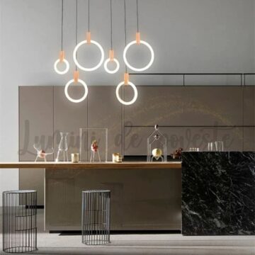 Candelabru led Wood Circle