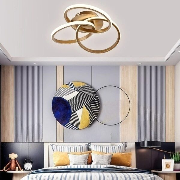 Lustra LED 84W Infinite Minimalist 3 Gold Slim