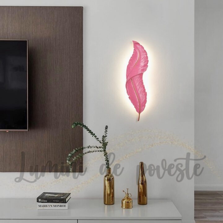 Aplica Mini Pink Feather