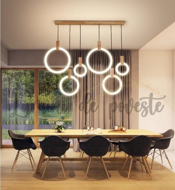 Candelabru led Wood Circle