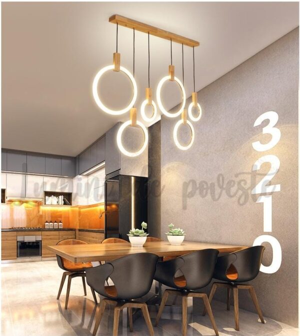 Candelabru led Wood Circle