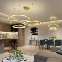 Candelabru LED 208W Minimalist Gold 40+60+80