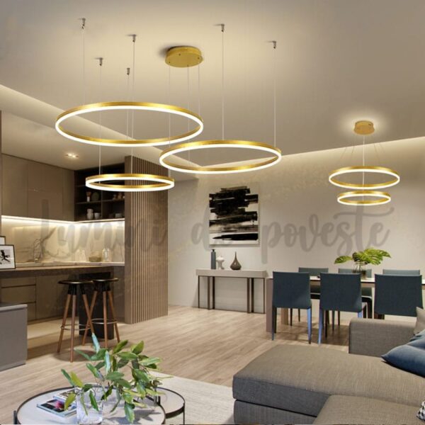 Candelabru LED 208W Minimalist Gold 40+60+80