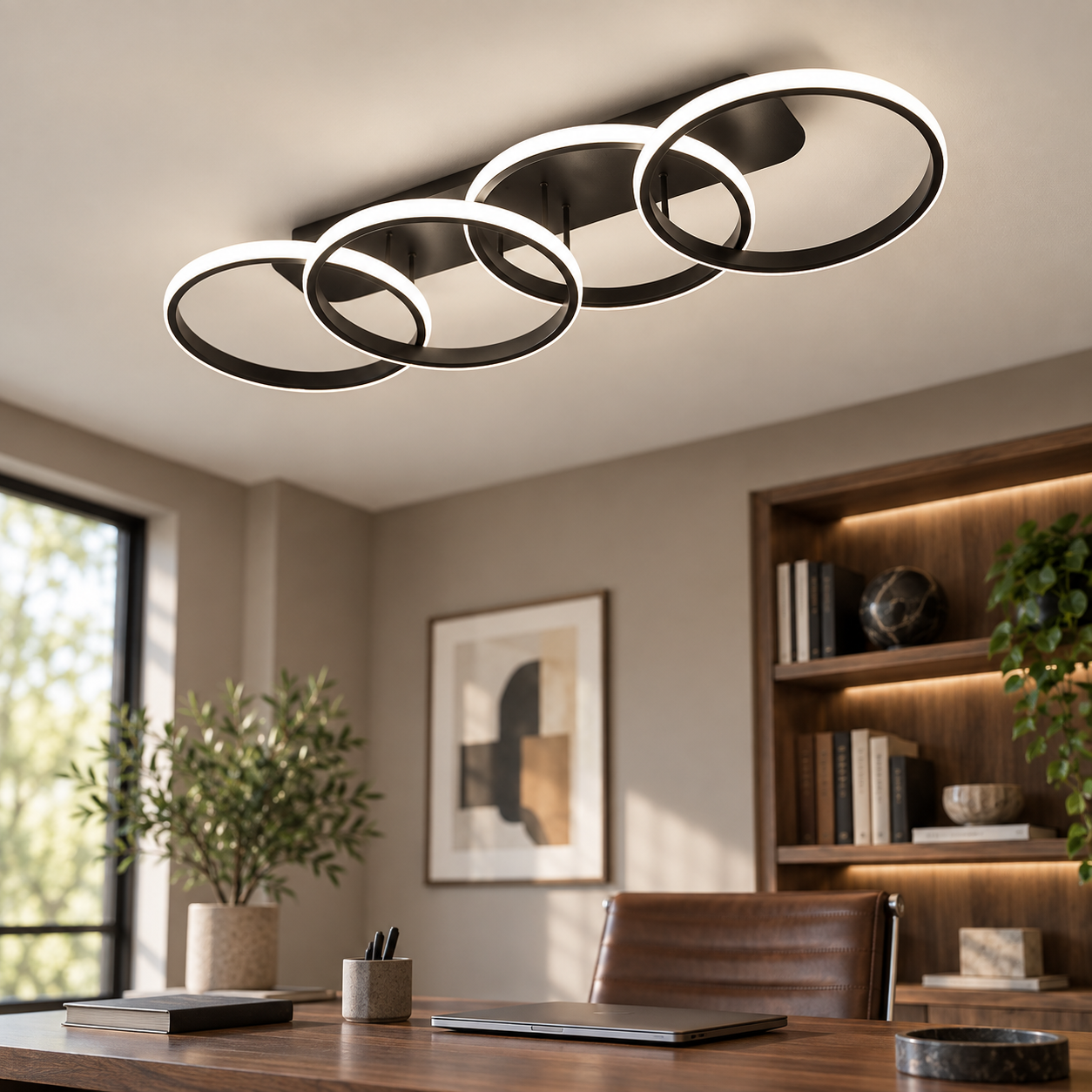 Lustra LED 104W Minimalist 4 Black, Telecomanda Lustra LED 104W Minimalist 4 Black, Telecomanda