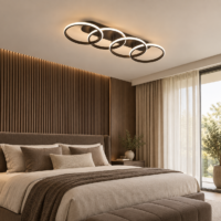 Lustra LED 104W Minimalist 4 Black, Telecomanda