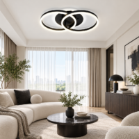 Lustra LED 120W Minimalist 2 Black, Telecomanda