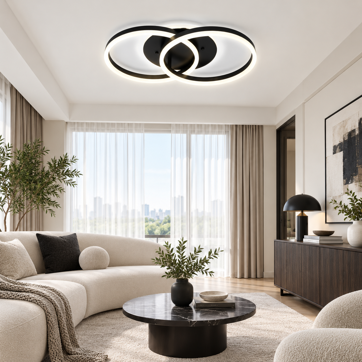 Lustra LED 120W Minimalist 2 Black, Telecomanda Lustra LED 120W Minimalist 2 Black, Telecomanda