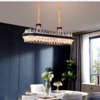 Candelabru LED Krystal Leather Dining 90x35