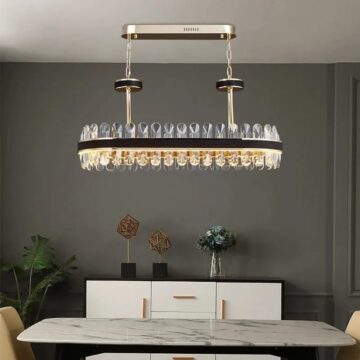 Candelabru LED Krystal Leather Dining 90x35