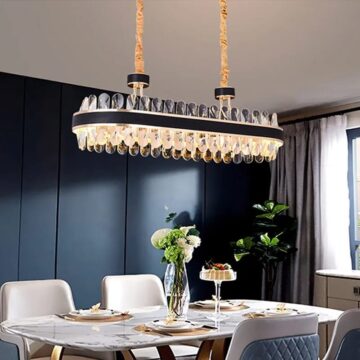 Candelabru LED Krystal Leather Dining 90x35