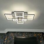 Lustra LED 288W Module 6 Negru, LED inclus, 6 surse de iluminare, Telecomanda, Dimabil, Lumina: Cald, Natural, Rece photo review