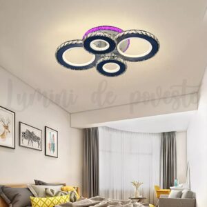 lustra led krystal 4 crom rgb