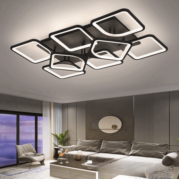 lustra led module 8 negru
