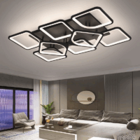 lustra led module 8 negru