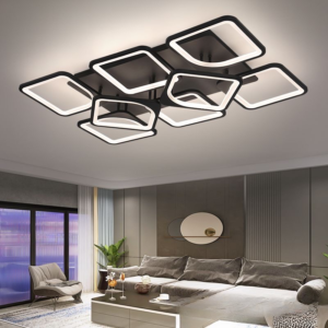 lustra led module 8 negru