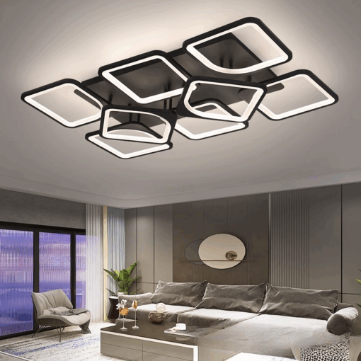 lustra led module 8 negru