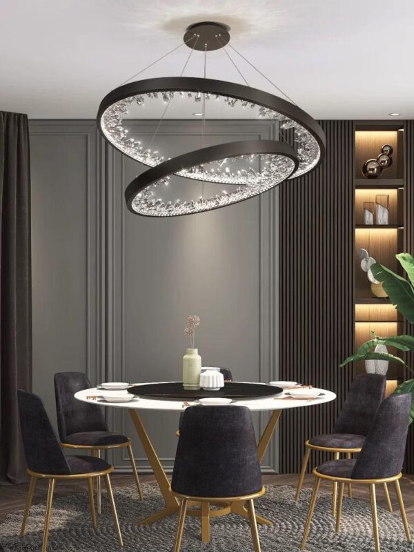 Candelabru LED 126W Frozen Minimalist Black 600+400