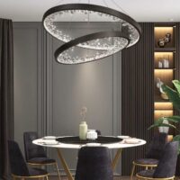 Candelabru LED 126W Frozen Minimalist Black 600+400