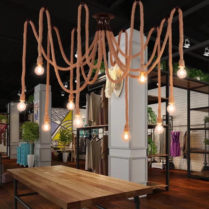 candelabru vintage sfori retro rope