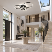 Lustra LED 234W Minimalist Mickey Black, Telecomanda