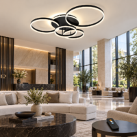 Lustra LED 234W Minimalist Mickey Black, Telecomanda