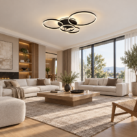 Lustra LED 234W Minimalist Mickey Black, Telecomanda