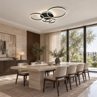 Lustra LED 234W Minimalist Mickey Black, Telecomanda