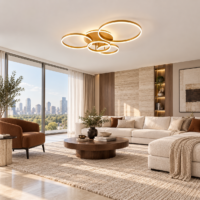 Lustra LED 234W Minimalist Mickey Gold, Telecomanda