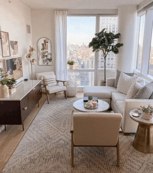 Amenajarea livingului intr-un apartament la bloc
