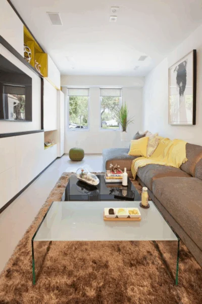 Amenajarea livingului intr-un apartament la bloc