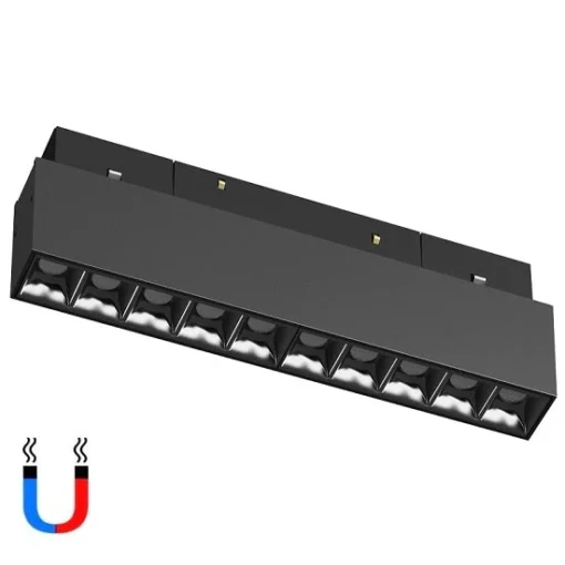 Spot LED 12W Negru Liniar pentru sina Magnetica