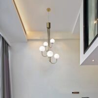 Candelabru Moon Griffe 5 globuri, Auriu