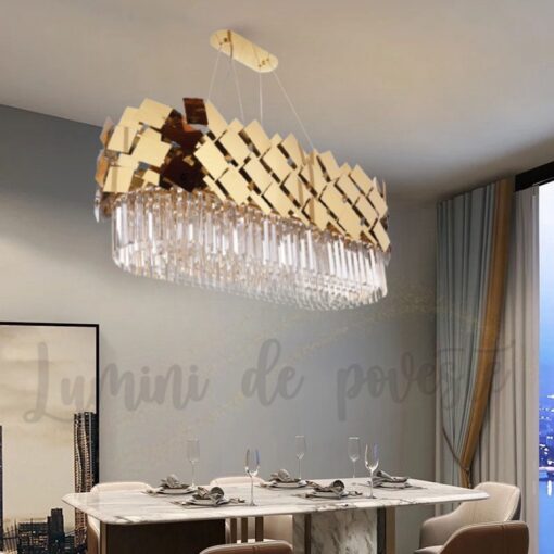 Candelabru Lorette Dining Auriu Lucios LM 80x30