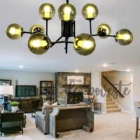 Candelabru Glass Black 9