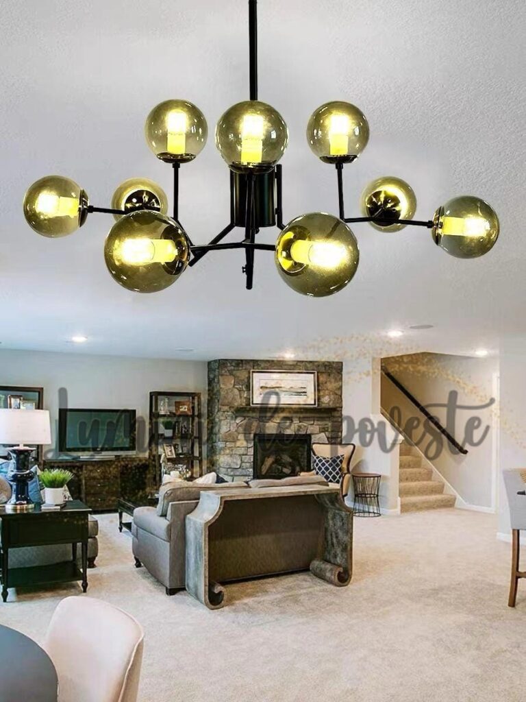 Candelabru Glass Black 9