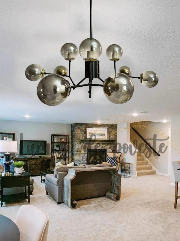 Candelabru Glass Black 9