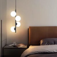 Pendul Moon Phase Black, 4 globuri (Negru)