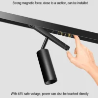 Spot LED 18W Negru Cilindru pentru sina magnetica