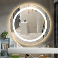 Oglinda LED 35W de baie rotunda cu RGB