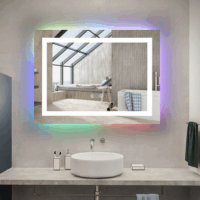 Oglinda LED 47W de baie cu RGB