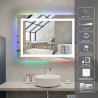 Oglinda LED 47W de baie cu RGB