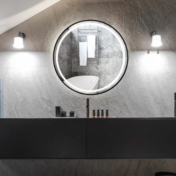 Oglinda LED 10W de baie Luxury Round Black