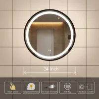 Oglinda LED 10W de baie Luxury Round Black