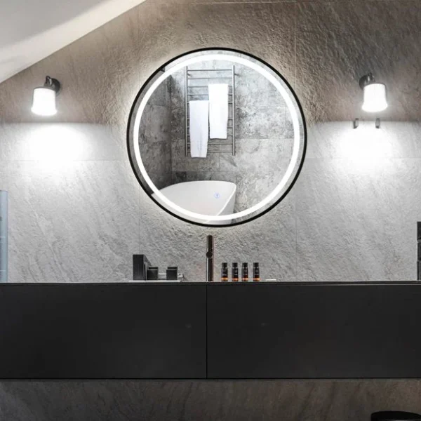 Oglinda LED 10W de baie Luxury Round Black