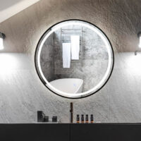Oglinda LED 10W de baie Luxury Round Black