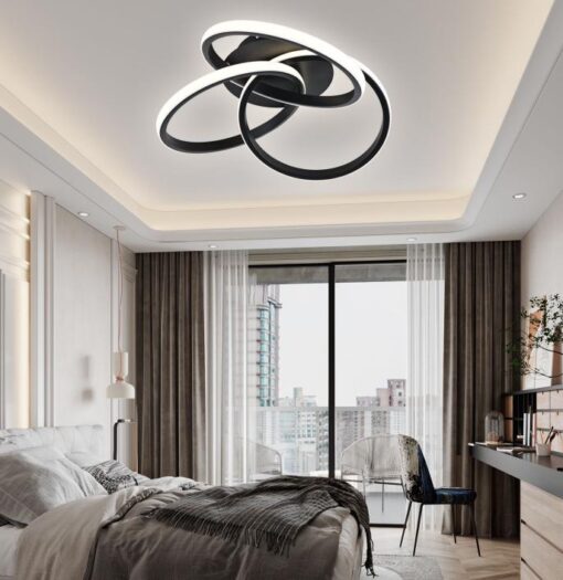Lustra LED 84W Infinite Minimalist 3 Black Slim