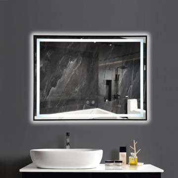Oglinda LED 47W de baie Luxury Black